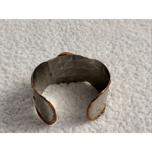 Mixed Metal Lapis Lazuli Cuff Bracelet - Picture 6 of 9